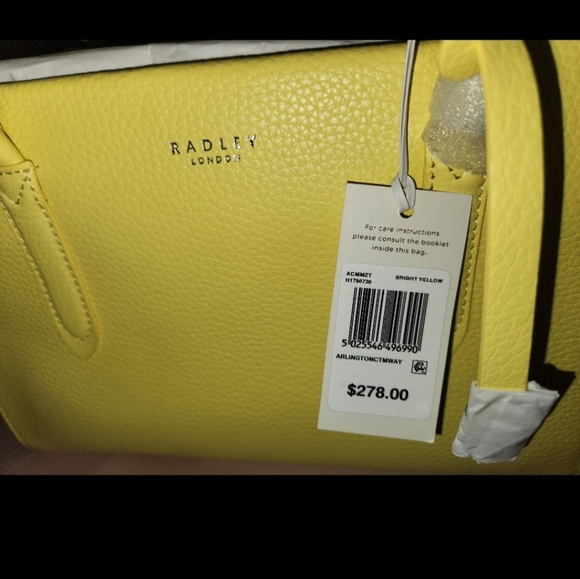 Exclusive RADLEY LONDON handbag leather yellow classy stylish business bag - Picture 9 of 11